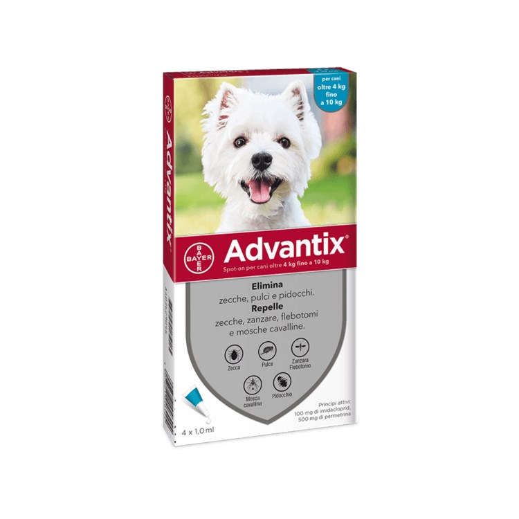 Advantix Spot-On per cani da 4 a 10 kg 4 Pipette