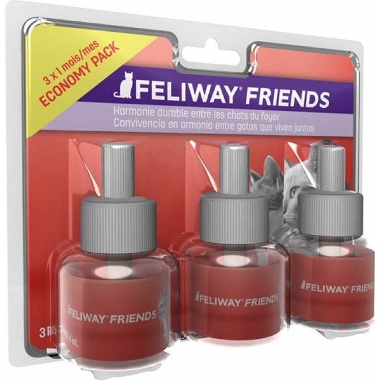 Ceva Feliway Friends Set di 3 Ricariche da 48 ml Per Gatti