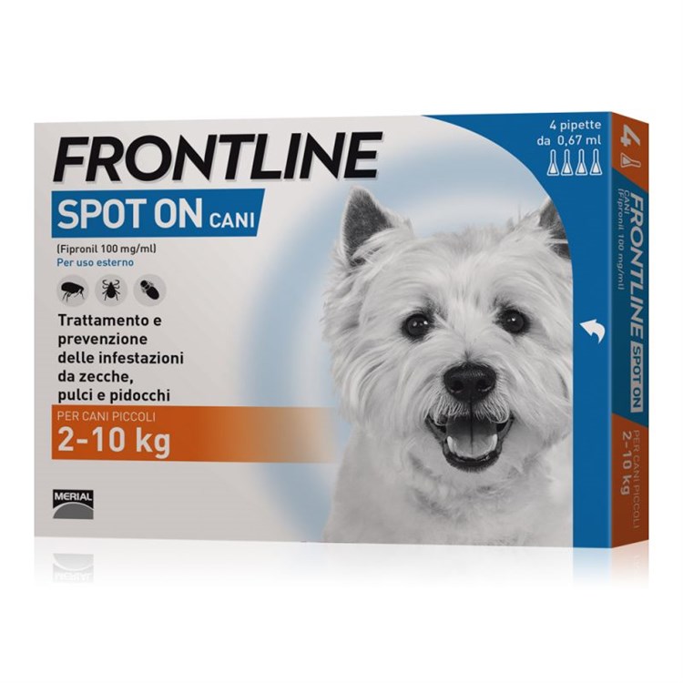 Frontline SPOT ON 2-10 Kg - Antiparassitario per cane cani - 4 pipette