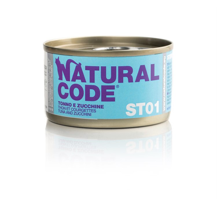 Natural Code ST01 Tonno e Zucchine 85 gr Scatoletta Gatti Sterilizzati