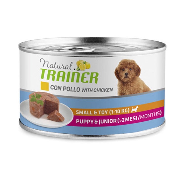 Natural Trainer Small Toy Puppy Junior Pollo 150 gr Umido Cane