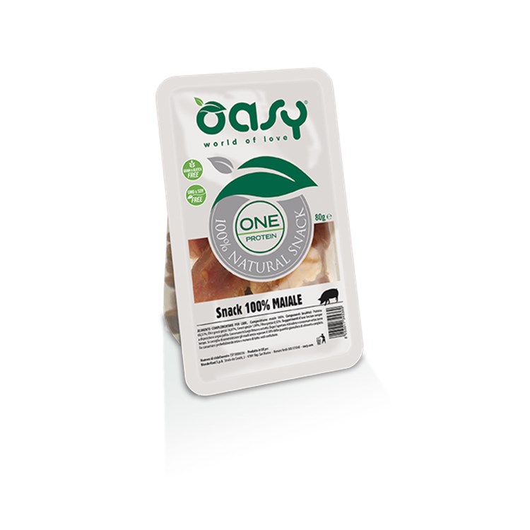 Oasy Snack One Protein Maiale 80 gr per Cani Monoproteico