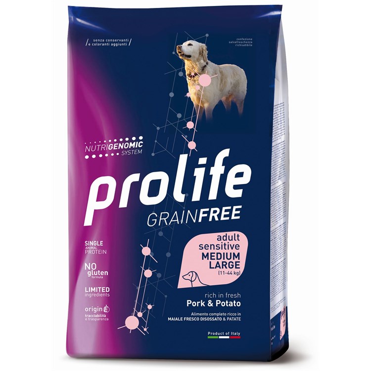 Prolife Dog Sensitive Medium Large Adult Maiale e Patate 10 kg (Pork) Grain Free